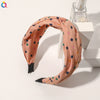 Women's Handmade Elegant Crossknotted Cloth Headband With Floral Wave Pattern Wide Hair Accessory
