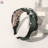 Women's Handmade Elegant Crossknotted Cloth Headband With Floral Wave Pattern Wide Hair Accessory