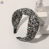 Women's Handmade Elegant Crossknotted Cloth Headband With Floral Wave Pattern Wide Hair Accessory