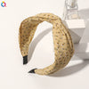 Women's Handmade Elegant Crossknotted Cloth Headband With Floral Wave Pattern Wide Hair Accessory