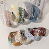 Women's Handmade Elegant Crossknotted Cloth Headband With Floral Wave Pattern Wide Hair Accessory