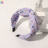 Women's Handmade Elegant Crossknotted Cloth Headband With Floral Wave Pattern Wide Hair Accessory