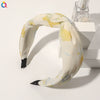 Women's Handmade Elegant Crossknotted Cloth Headband With Floral Wave Pattern Wide Hair Accessory