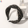 Women's Handmade Elegant Crossknotted Cloth Headband With Floral Wave Pattern Wide Hair Accessory