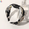 Women's Handmade Elegant Crossknotted Cloth Headband With Floral Wave Pattern Wide Hair Accessory