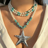 Women's Handmade Exaggerated Starfish Pendant Necklace With Plastic Resin And Alloy Materials