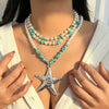 Women's Handmade Exaggerated Starfish Pendant Necklace With Plastic Resin And Alloy Materials