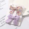 Women's Handmade Fabric Bow Floral Duckbill Hair Clip Individually Packaged Fresh Style Hair Accessory