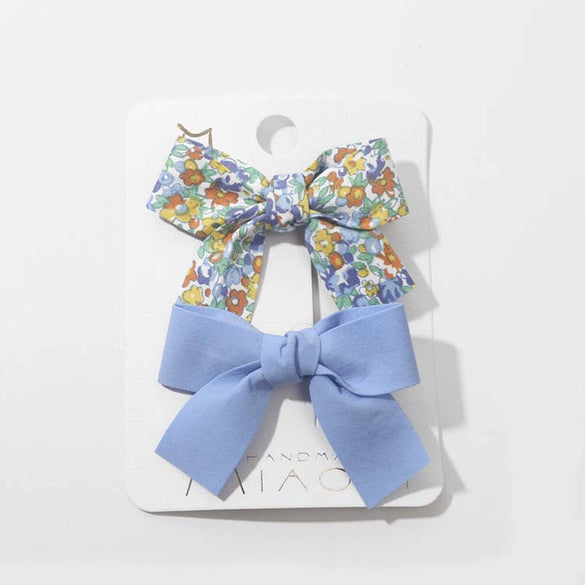 Women's Handmade Fabric Bow Floral Duckbill Hair Clip Individually Packaged Fresh Style Hair Accessory
