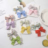 Women's Handmade Fabric Bow Floral Duckbill Hair Clip Individually Packaged Fresh Style Hair Accessory