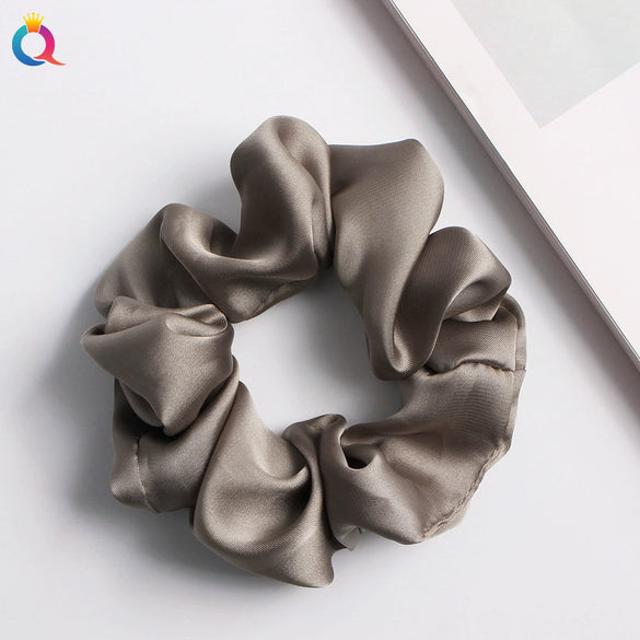 Women's Handmade Fabric Rabbit Ear Hair Clip Solid Color Satin Flower Hair Accessory