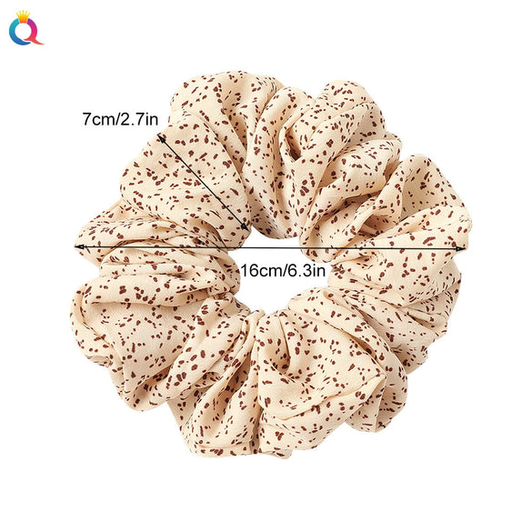 Women’s Handmade Fabric Scrunchie Hair Tie With Polka Dot And Leopard Print Patterns Elegant Hair Accessory Wholesale