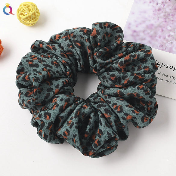 Women’s Handmade Fabric Scrunchie Hair Tie With Polka Dot And Leopard Print Patterns Elegant Hair Accessory Wholesale