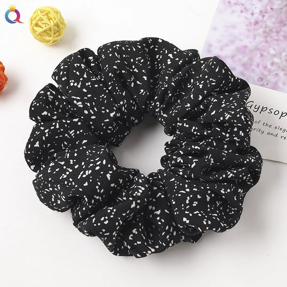 Women’s Handmade Fabric Scrunchie Hair Tie With Polka Dot And Leopard Print Patterns Elegant Hair Accessory Wholesale