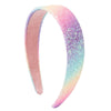 Women's Handmade Fabric Sequin Plaid Headband Rainbow Color Highend Fashion Super Shiny Hair Accessories