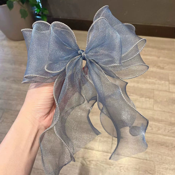 Women's Handmade Fairy Girl Lace Bow Spring Clip Hair Accessories