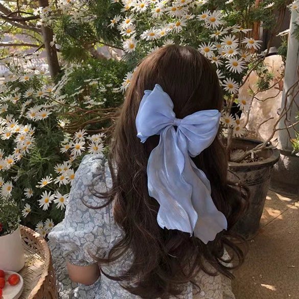 Women's Handmade Fairy Girl Lace Bow Spring Clip Hair Accessories