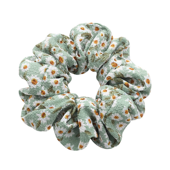 Women's Handmade Floral Print Chiffon Fabric Scrunchie Hair Ring Hair Accessory For Everyday Styling
