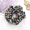 Women's Handmade Floral Print Chiffon Fabric Scrunchie Hair Ring Hair Accessory For Everyday Styling