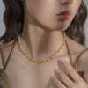 Women's Handmade Freshwater Pearl And Artificial Crystal Geometric Retro Clavicle Necklace With Cross Chain