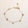 Women's Handmade Freshwater Pearl Bracelet With Copper Alloy Accessories And Near Circle Pearls Natural Style