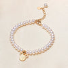 Women's Handmade Freshwater Pearl Bracelet With Copper Alloy Accessories And Near Circle Pearls Natural Style