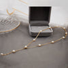 Women's Handmade Freshwater Pearl Cross Chain Necklace With Geometric Style