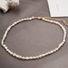 Women's Handmade Freshwater Pearl Minimalist Geometric Cross Chain Necklace