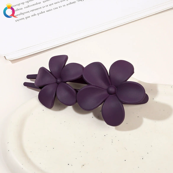 Women's Handmade Frosted Colorful Resin Duckbill Hair Clip Large Side Clip For Bangs