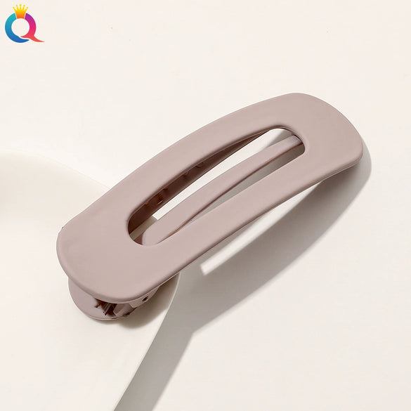 Women's Handmade Frosted Colorful Resin Duckbill Hair Clip Large Side Clip For Bangs
