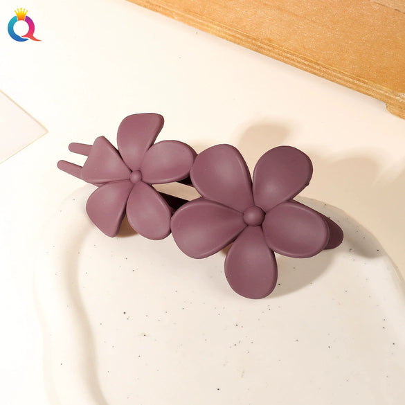 Women's Handmade Frosted Colorful Resin Duckbill Hair Clip Large Side Clip For Bangs
