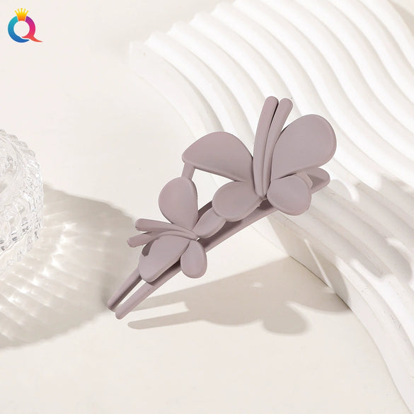 Women's Handmade Frosted Colorful Resin Duckbill Hair Clip Large Side Clip For Bangs