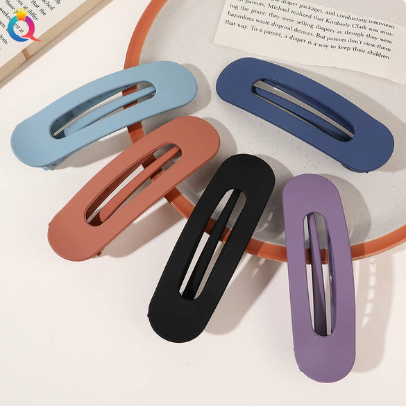 Women's Handmade Frosted Colorful Resin Duckbill Hair Clip Large Side Clip For Bangs