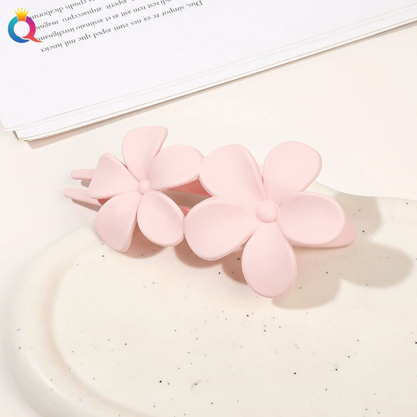 Women's Handmade Frosted Colorful Resin Duckbill Hair Clip Large Side Clip For Bangs