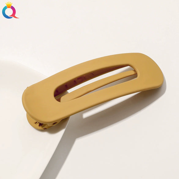 Women's Handmade Frosted Colorful Resin Duckbill Hair Clip Large Side Clip For Bangs
