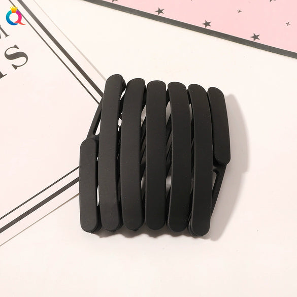Women's Handmade Frosted Foldable Abs Resin Headband Portable Fashion Hair Accessory