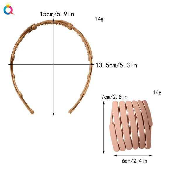Women's Handmade Frosted Foldable Abs Resin Headband Portable Fashion Hair Accessory