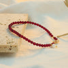 Women's Handmade Garnet Star Pattern Bracelet