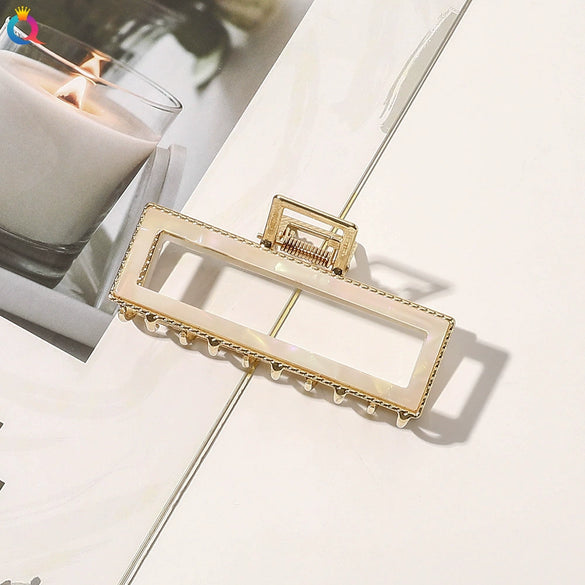 Women's Handmade Geometric Acetate Large Crossshaped Hair Claw Clip Statement Hairpin