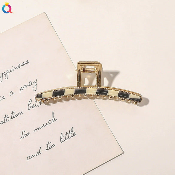 Women's Handmade Geometric Acetate Large Crossshaped Hair Claw Clip Statement Hairpin