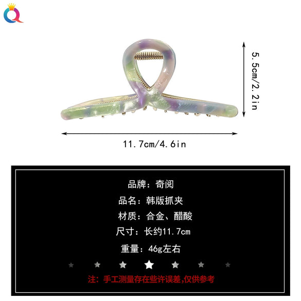 Women's Handmade Geometric Acetate Large Crossshaped Hair Claw Clip Statement Hairpin