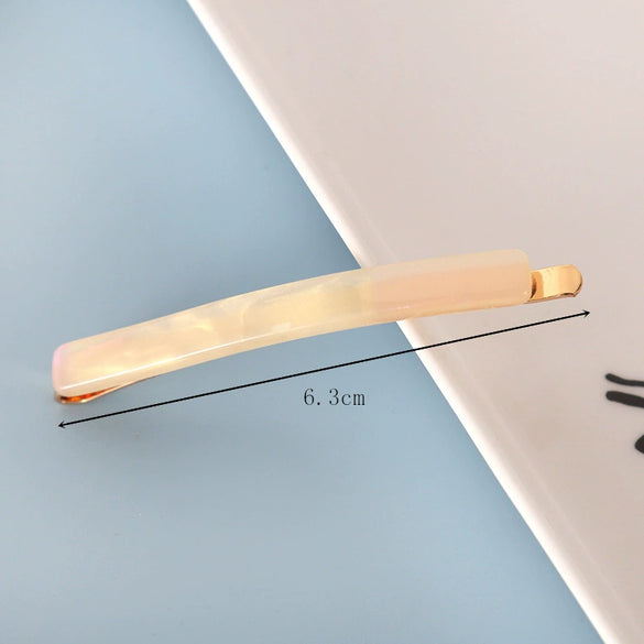 Women's Handmade Geometric Acetate Side Hair Clip Elegant Minimalist Bangs Barrette