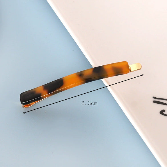 Women's Handmade Geometric Acetate Side Hair Clip Elegant Minimalist Bangs Barrette