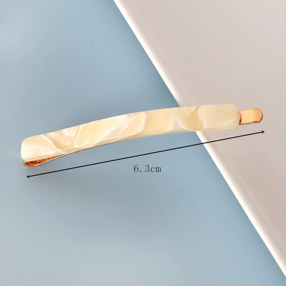 Women's Handmade Geometric Acetate Side Hair Clip Elegant Minimalist Bangs Barrette