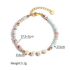 Women's Handmade Geometric Beaded Pearl Stainless Steel Bracelet