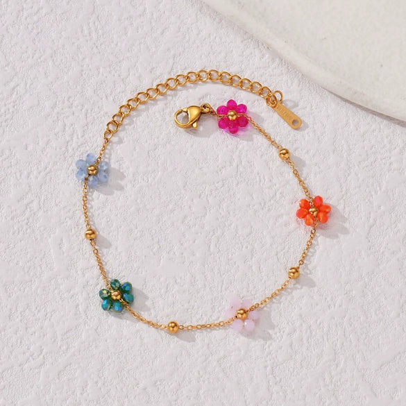 Women's Handmade Geometric Beaded Pearl Stainless Steel Bracelet
