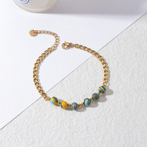 Women's Handmade Geometric Beaded Pearl Stainless Steel Bracelet