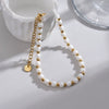 Women's Handmade Geometric Beaded Pearl Stainless Steel Bracelet