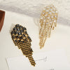 Women's Handmade Geometric Copper Long Tassel Earrings Fashion Light Luxury Popular Style