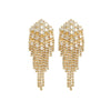 Women's Handmade Geometric Copper Long Tassel Earrings Fashion Light Luxury Popular Style